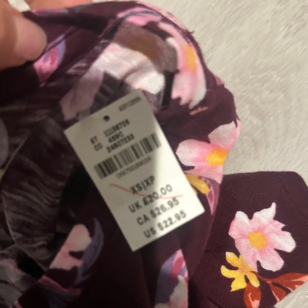 PINK Victoria's Secret Floral Short Sleeve Tee - Purple and Yellow - Picture 2 of 2